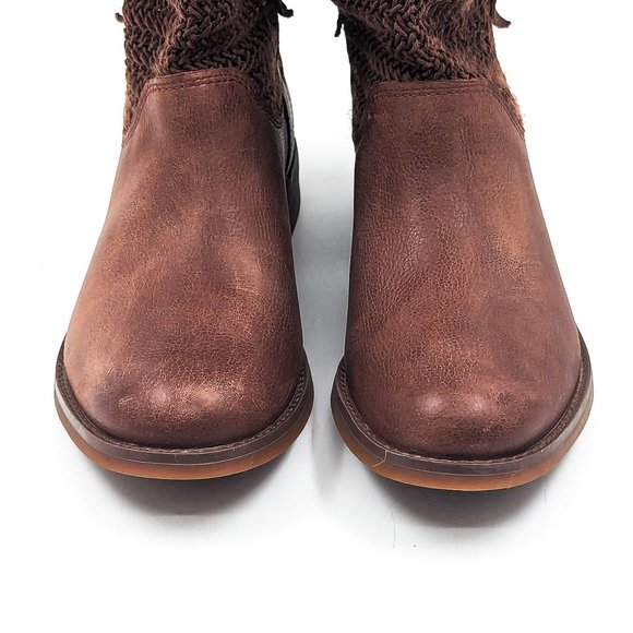 Timberland Women Savin Hill lasercut Weave Brown Leather Slip-on Boots size 7.5 - Picture 3 of 12